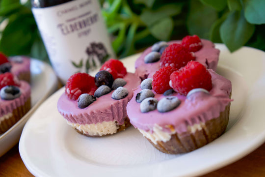 Plant-based Elderberry Cheesecake Bites