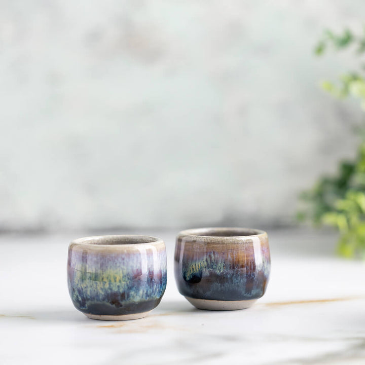 Carmel Berry ceramic sipping cups by California potter Jenny Klein
