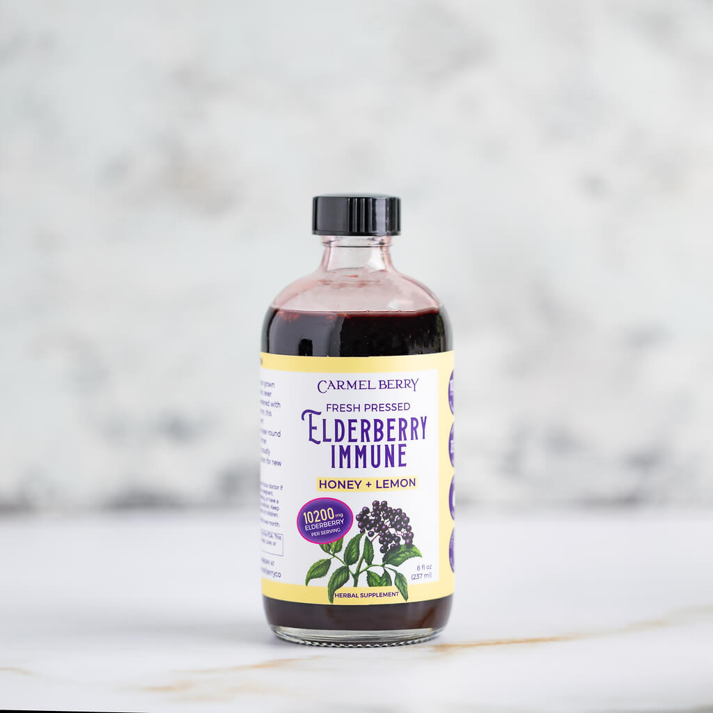 Carmel Berry Fresh-Pressed Elderberry Immune Honey + Lemon