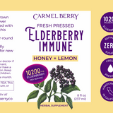 Fresh-Pressed Elderberry Immune Honey + Lemon