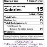 Carmel Berry Elderberry Balsamic Vinegar Nutrition Facts