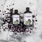 Carmel Berry Elderberry Syrup 4oz and 8oz bottles
