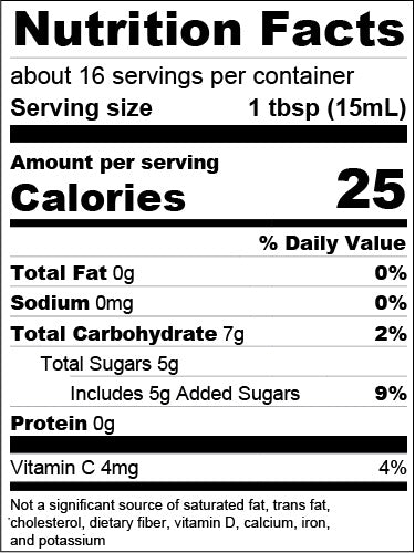 Carmel Berry Elderberry Syrup Nutrition Facts