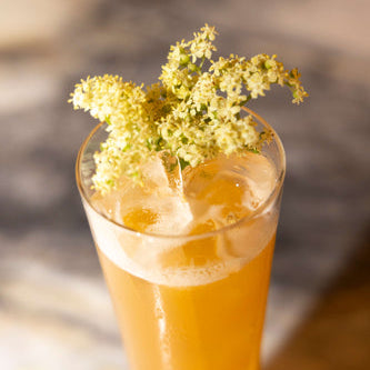 elderflower and apricot mocktail