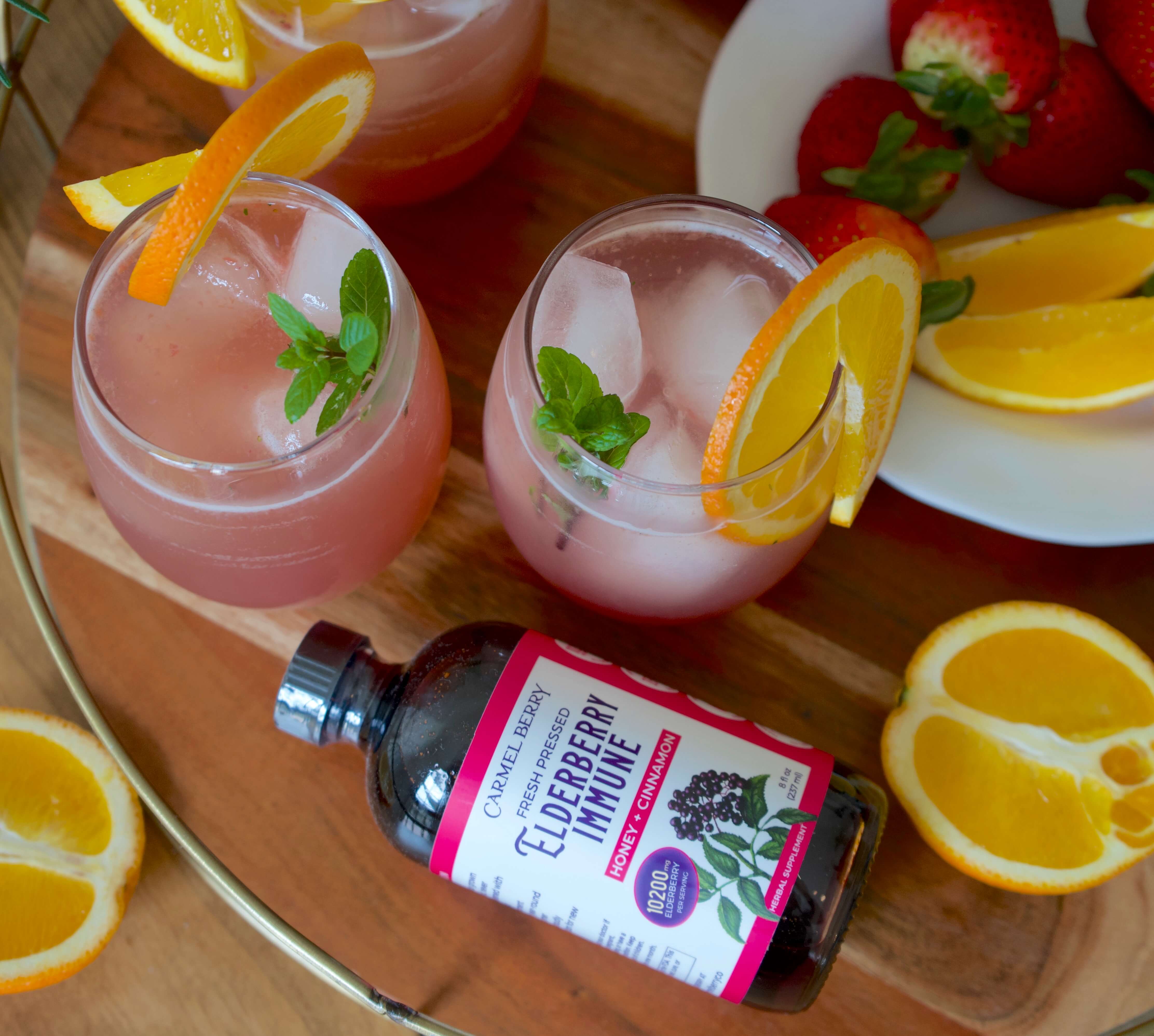 Elderberry Strawberry Citrus Spritzer